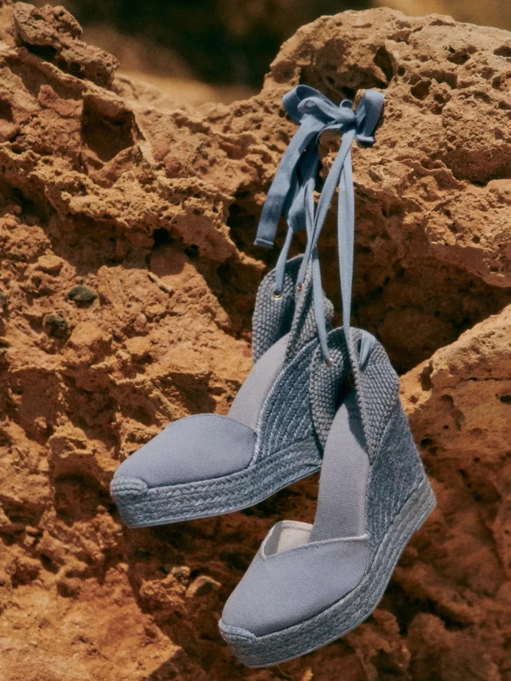 Tania High Espadrilles Wedge Sandals in vintage Blue